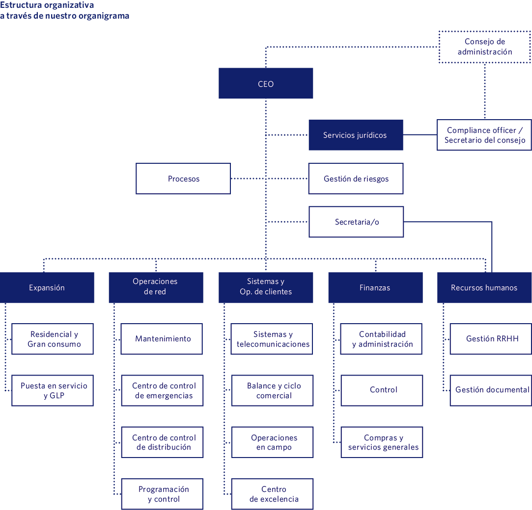 Estructura organizativa a través de nuestro organigrama