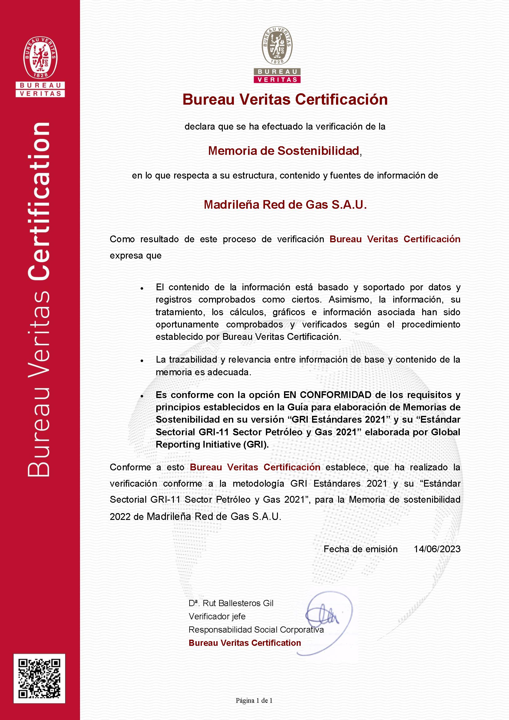 Certification MRG